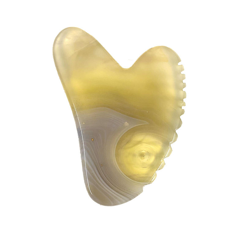 Custom Logo Massage Produkte Natürliche Kirschblüte Achat Sha Gua Board für Gua Sha Therapie