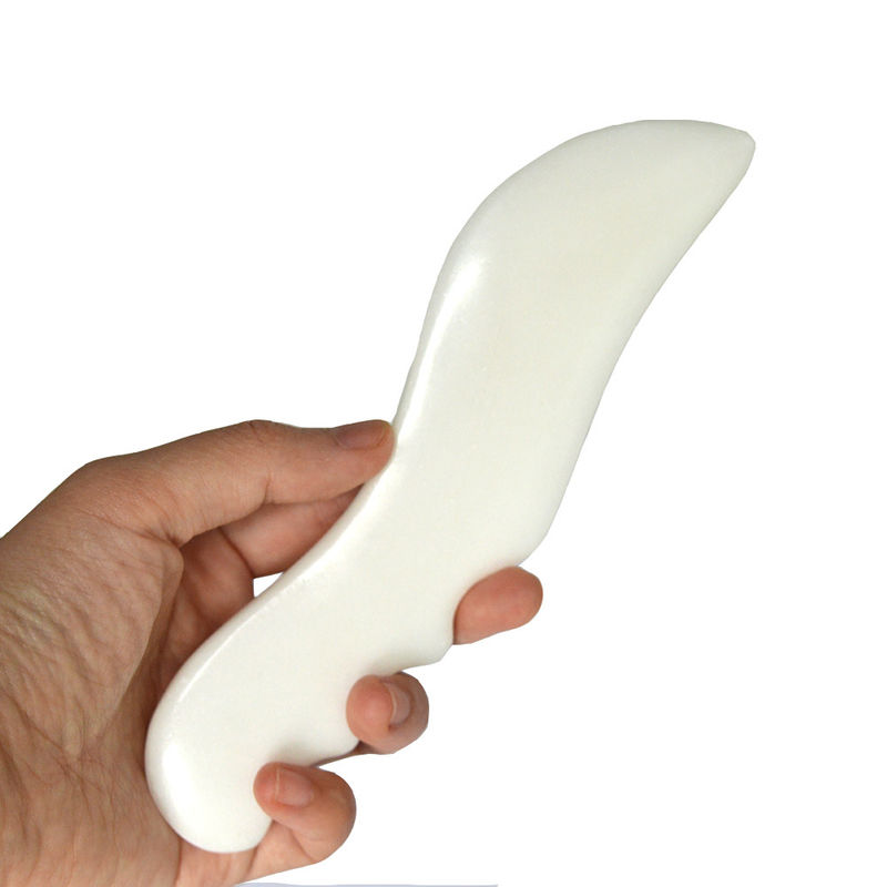 Körpermassager Weißer Jade Gua Sha Stein zum Schaben Gesichtsmassage Werkzeuge und Beauty SPA Massage