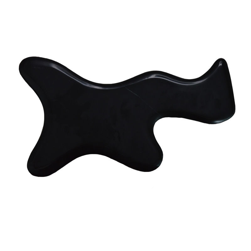 Schwarzer Bian Stein Gua Sha Schrauben Massagebrett für den gesamten Körper Lymphdrainage und Schmerzlinderung