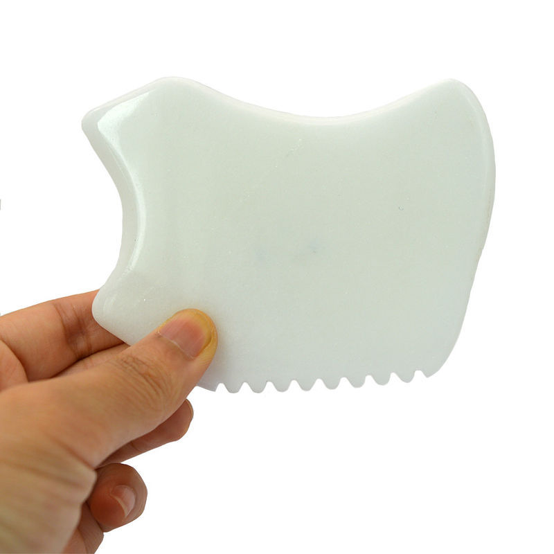 Weiße Jade Gua Sha Massagetool für Gesichtsmassager und Körper SPA Akupunktur Akupressur 9,5cm*7,5cm*0,7cm