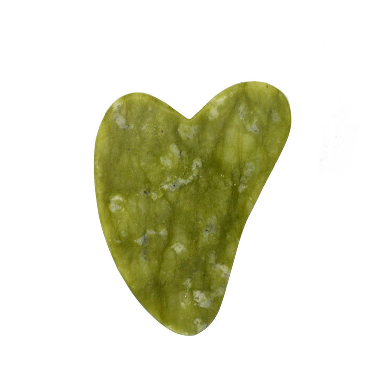 Grün 7,6cm*5,5cm*0,2cm Xiuyan Jade Herzform Gesicht Jade Guasha Massager Brett Gua Sha Massagetool für die Gesundheitsversorgung