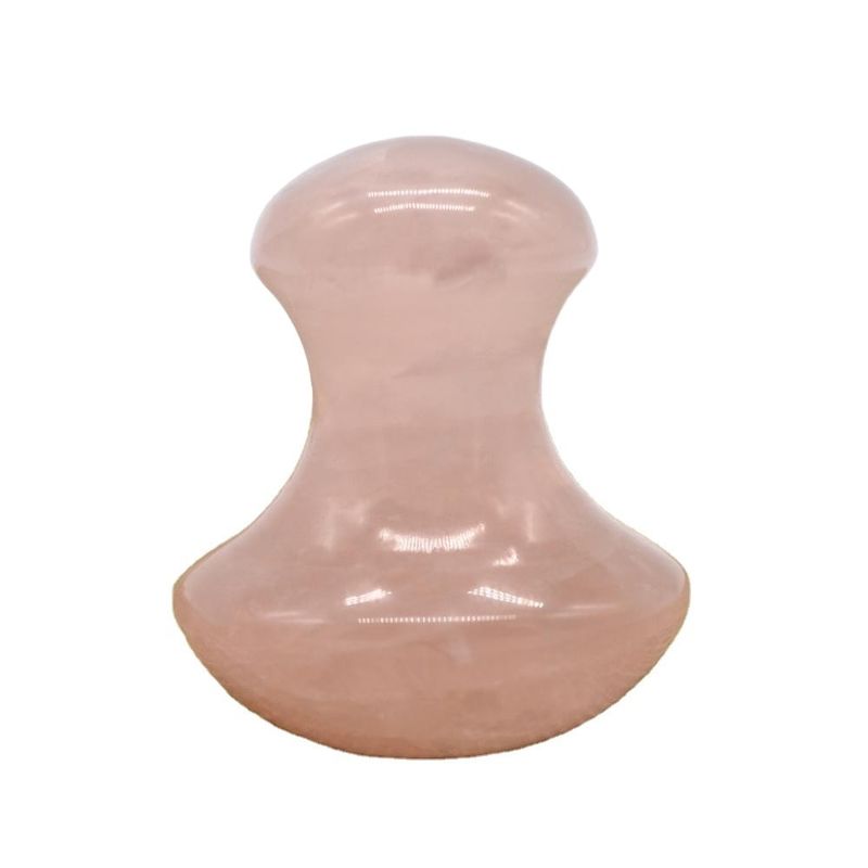 2024 Body Custom Massage Rosa Rose Quarz Pilz Gua Sha Stein Massagetool mit poliertem Aussehen