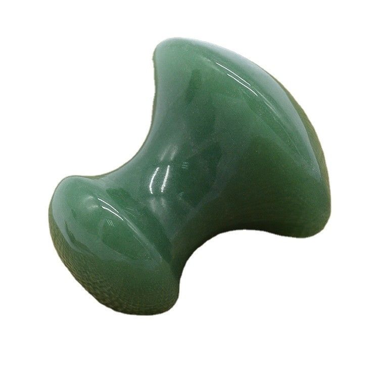 Muschelförmiger Gua Sha Massagestein Handgefertigtes grünes Aventurin-Werkzeug zur Gesichtsverjüngung