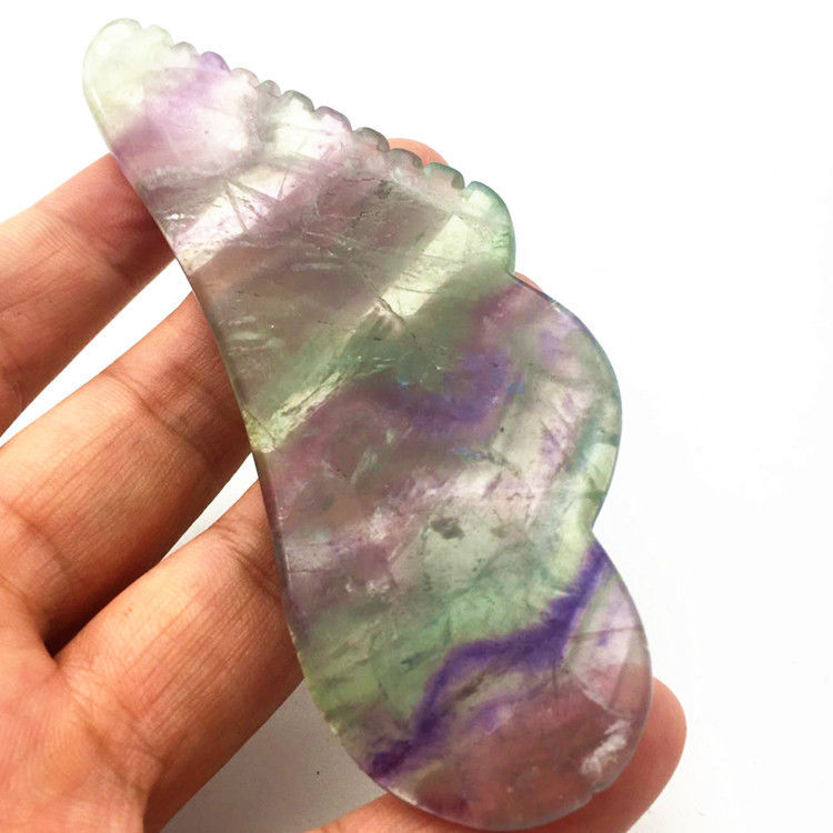 Körper-Gesundheitsmassage Natürliche farbenfrohe JADE Guasha Fluorit Gua Sha Schrauben Massagetool