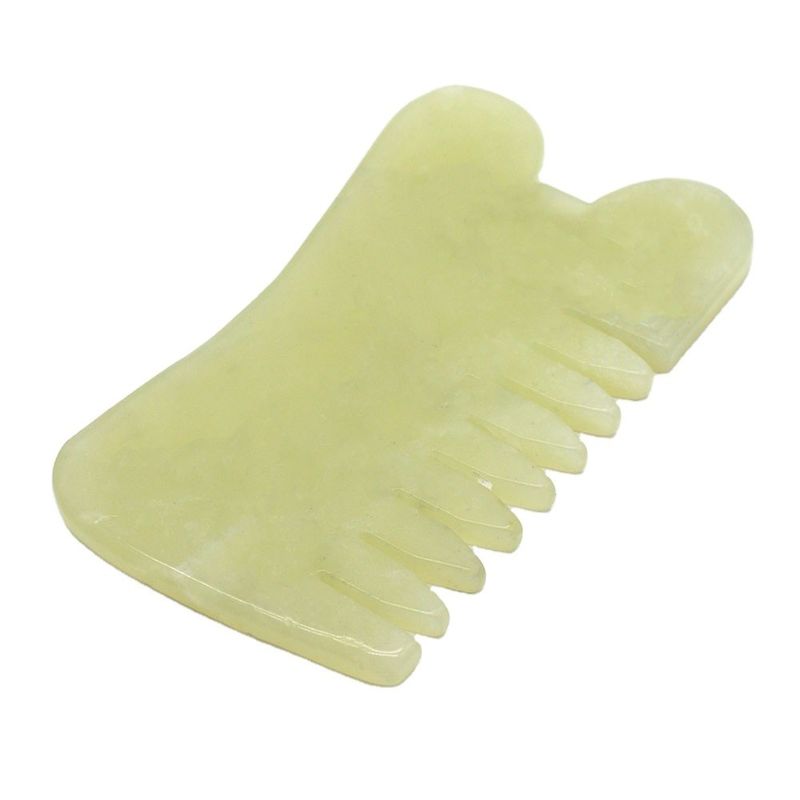 Xiuyan Jade Guasha Massage Kamm Gua Sha Scarping Gesichtswerkzeuge mit Infrarot Physiotherapie Funktion 88*50*4mm