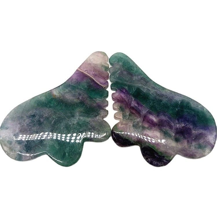 Ankunft Fluorit Jade Gua Sha Board für Körpermassage Werkzeug in farbenfrohen