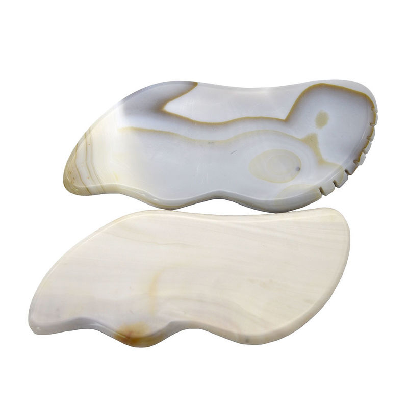 7.5*6.5cm Natürliche Grau Agate Gua Sha Werkzeuge zum Schaben Massage Masseur Eigenschaften