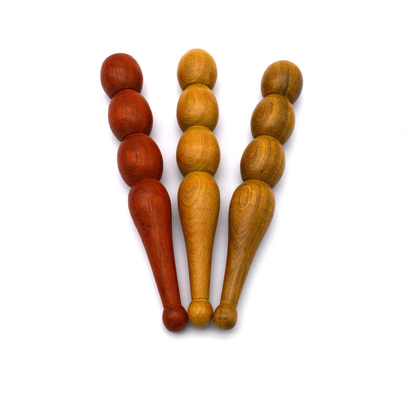 Eigenschaften Massager Holz Handgeführtes Akupressurmassage Stift-Handbuch Gesichtsreflexologie Werkzeug für tiefe Gewebeentspannung