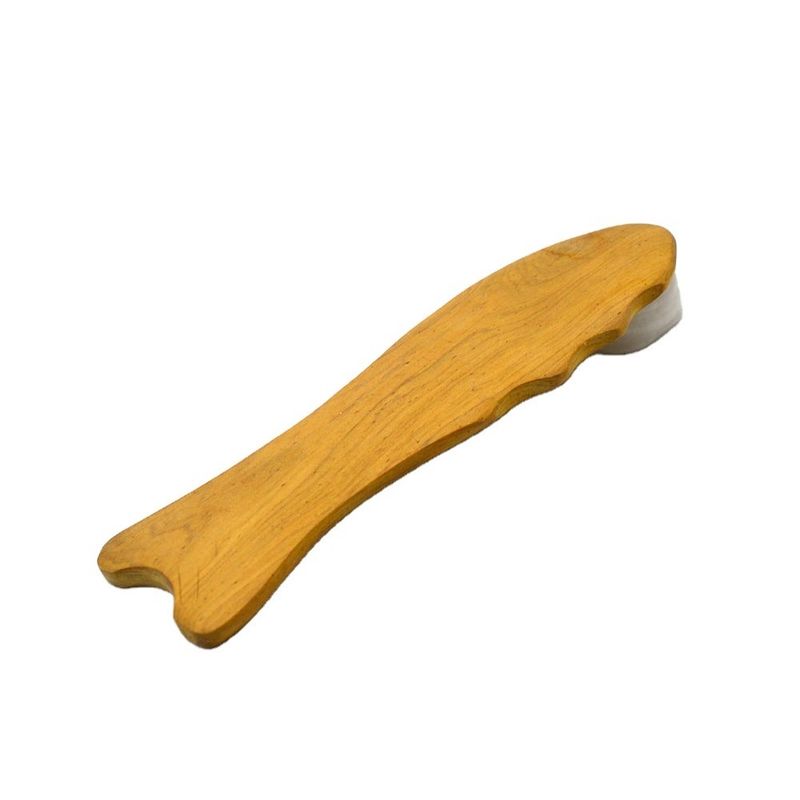 140*45mm Holz-Fisch in Form von Gua Sha Werkzeug perfekt für Massage und Entgiftung