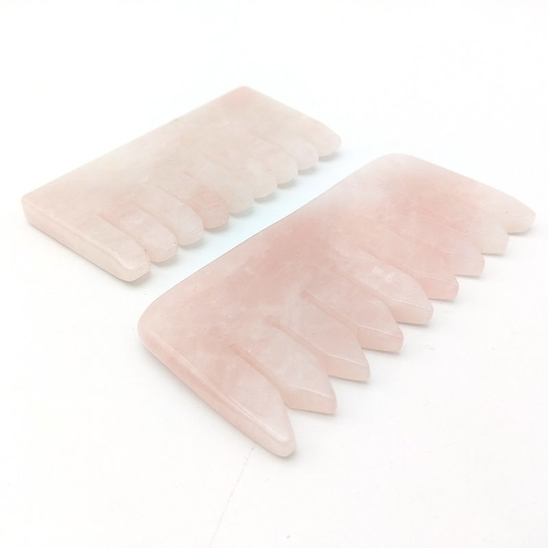 Personalisiertes Logo erhältlich Kopfmassage Kamm Gua Sha Werkzeuge für Schönheit 2024 Natur Quarz