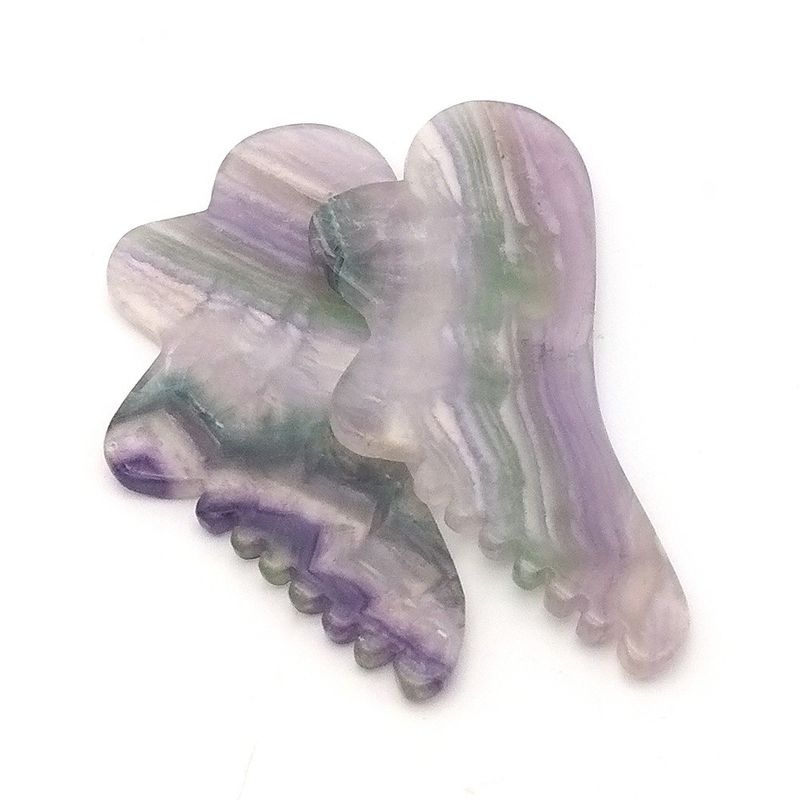 Personal Health Care 95*45mm Farbiger Fluorit Gua Sha für Gesichts- und Körperhaut Massagetool für SPA Akupunkturbehandlung