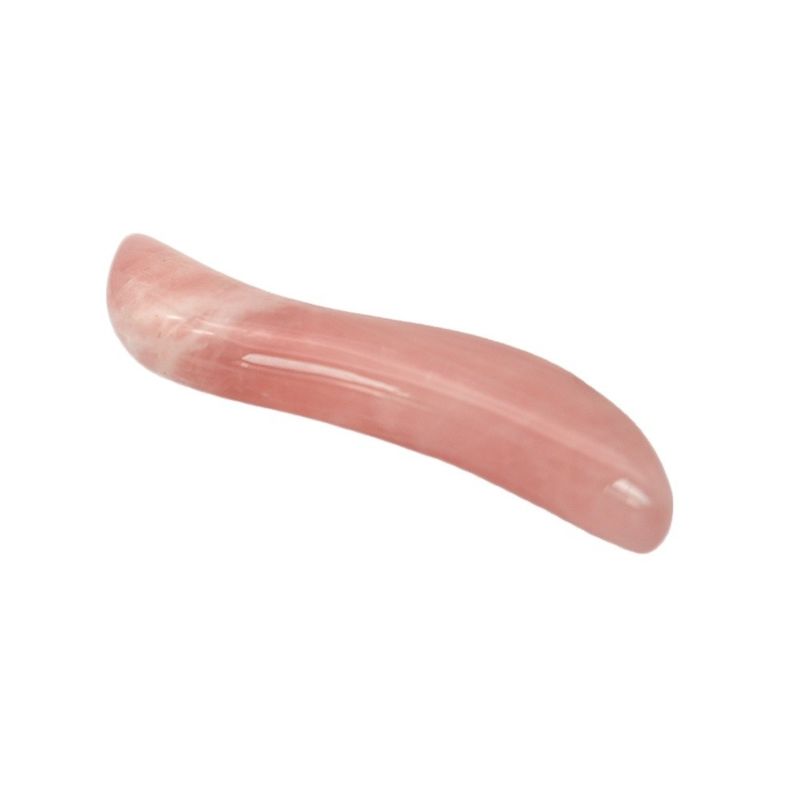 Polsterte Rose Quarz Gua Sha Massage Stick 110mm Länge für Gesichts-Augen und Akupunkturpunktbehandlung