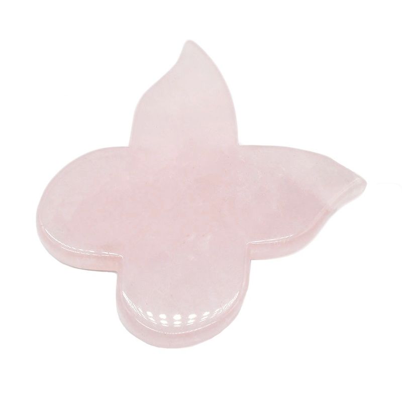 Selbstschönheitsinstrument 90mm Pink Butterfly Guasha Board mit Edelstein Rose Quarz Gua Sha