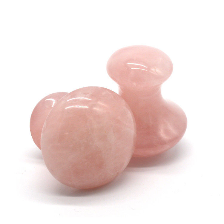 MM Größe Rose Quarz Massagestein heiße Pilzform Stein Massagekit für Spa und Beauty OEM